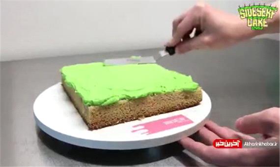 تزئین کیک برای تولد طرفداران بازی «ماین کرفت»