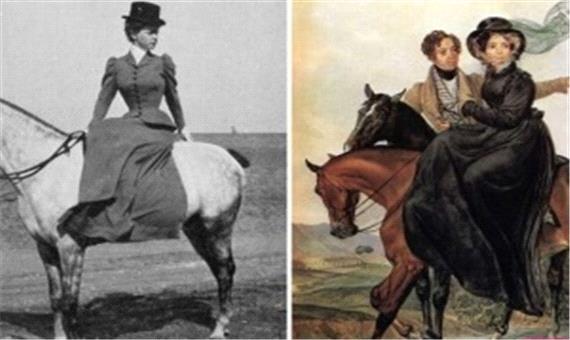 اسب سواری عجیب زنان در قدیم برای حفظ نجابت