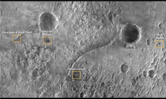 محل فرود “استقامت” از نگاه مدارگرد شناسایی مریخ