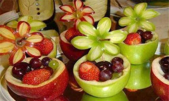 ترفند درست کردن کاسه میوه ای سیب
