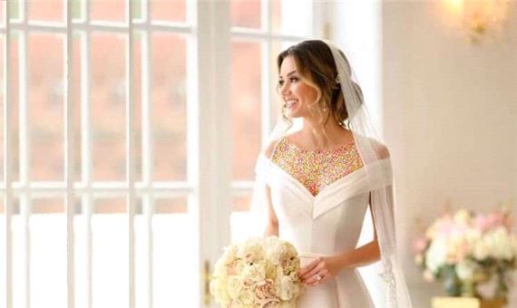 30 مدل لباس عروس یقه دلبری مدرن و کلاسیک