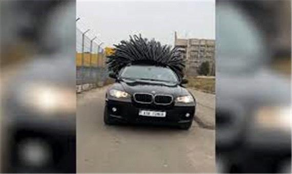 راننده‌ای که برای «BMW» خود موی بادکنکی کاشت!