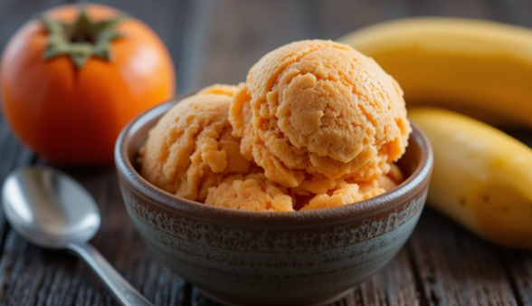 طرز تهیه بستنی ایتالیایی با خرمالو و موز