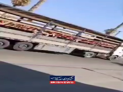 جابجایی دانش‌آموزان یک مدرسه در جهرم با کامیون کانتینردار