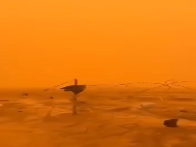 طوفان شدید گرد و غبار در مرز عراق و سوریه