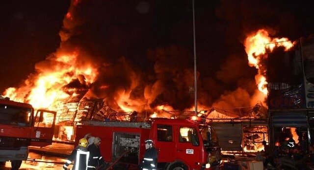 آتش‌سوزی گسترده در بغداد