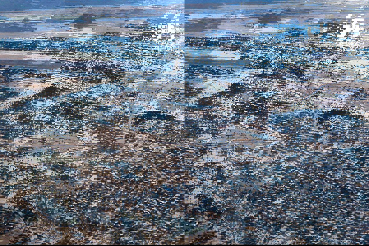 نمای هوایی جزیره قشم پس از وقوع سیل