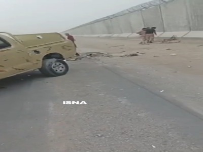 تصاویری از سانحه رانندگی که منجر به شهادت ۲ مرزبان شد
