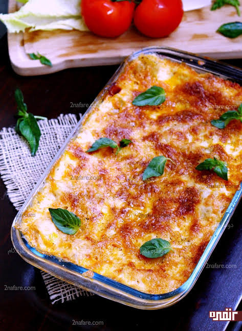 لازانیای مرغ و قارچ خوشمزه!