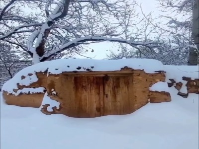 کوچه باغ های برفی روستای اسفرجان