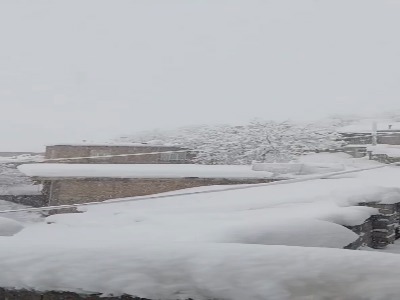 بارش برف سنگین در شهر بانە