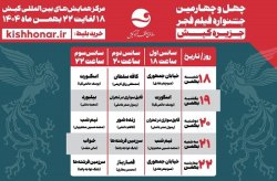 اعلام جدول زمانبندی ۱۰ فیلم چهل وچهارمین جشنواره فیلم فجر در کیش