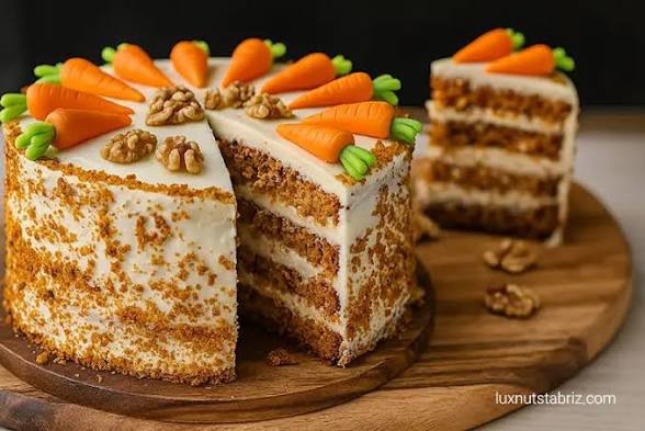 کیک هویج و گردو کافی شاپی