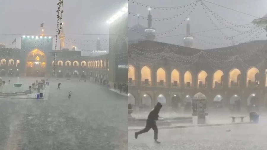 طوفان شدید در حرم امام رضا(ع)