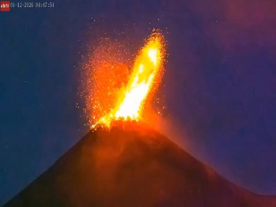لحظه فوران آتشفشان فوئگو در گواتمالا