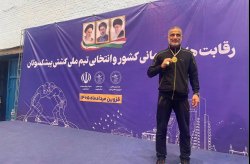 قهرمانی نماینده کیش در مسابقات کشتی فرنگی پیشکسوتان کشور