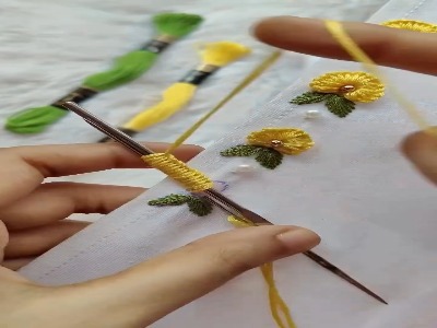 آموزش گلدوزی روی لباس