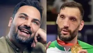 دیدار صمیمانه احسان علیخانی و مرتضی مهرزاد ستاره ماه عسل بعد از ۱۷ سال